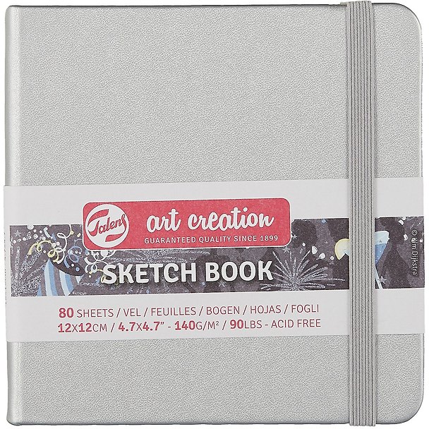 Скетчбук 12*12 80л "Art Creation" металлик серебро, нелинованн. 140г/м2, слоновая кость, тв.обл., Royal Talens 2886019 — 1