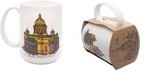 Кружка фарфор 500мл СПб.Спас-Исаакий цветной рисунок