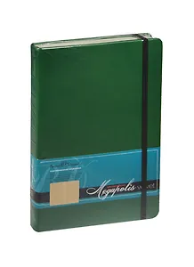 Ежедневник недат. А5 160л "MEGAPOLIS VELVET" зеленый, на резинке, иск.кожа, тонир.блок, карман, ляссе, Bruno Visconti