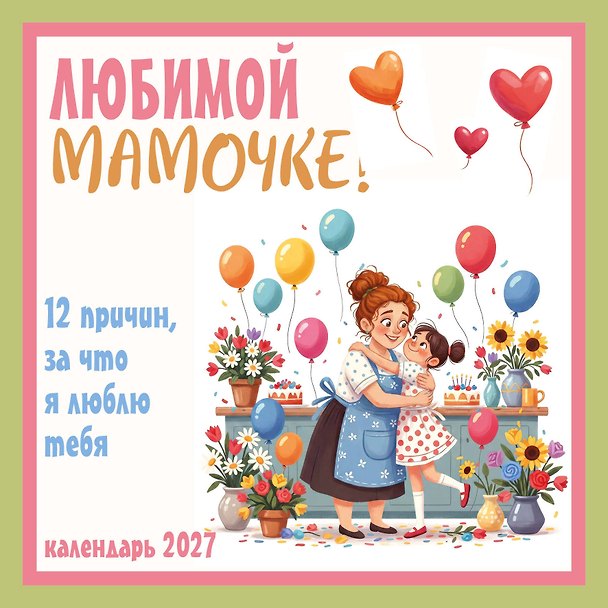 Календарь 2027г 300*300 "Любимой мамочке! 12 причин, за что я люблю тебя" настенный, на скрепке 3172926 — 1