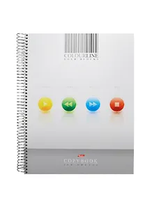 Тетрадь А4 160л кл. "Four Blocks-colorLine" тв.обложка, спираль, 3 цв.разделителя, Hatber