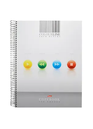 Тетрадь А4 160л кл. "Four Blocks-colorLine" тв.обложка, спираль, 3 цв.разделителя, Hatber 218588