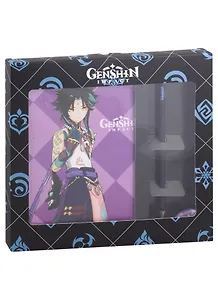 Набор подарочный "Genshin Impact 9": скетчбук+ручка+значок