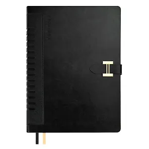 Ежедневник недат. А5+ 160л 175*245 "Сариф" черный, кожзам, тв.переплет, блинтовое тиснение, офсет, ляссе, застежка, подар.упаковка