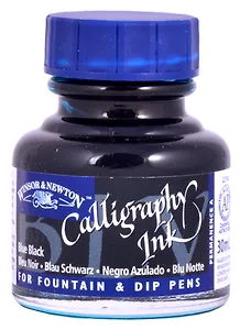 Тушь для каллиграфии 30мл виноградная черная (синяя крышка), Winsor&Newton