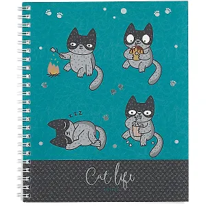 Тетрадь в клетку Listoff, "Кот-непоседа", 96 листов, в ассортименте