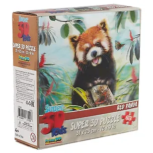 Пазл, Super 3D, Howard Robinson: Super 3D пазл Красная панда 63эл., 31*23см 2655781