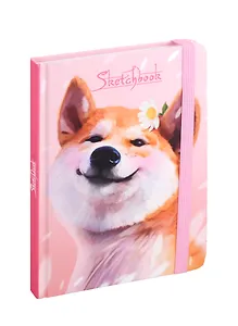 Скетчбук А5 80л "СИБА-ИНУ" 70г/м2, кремовая бумага, тв. переплет, резинка