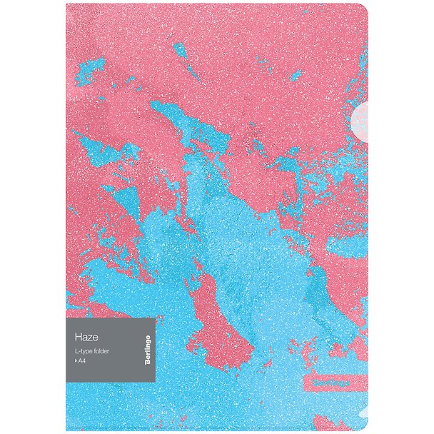 Папка-уголок А4 "Haze" 200 мкм, с эффектом блесток, розово-голубая, пластик, Berlingo 3166333 — 1