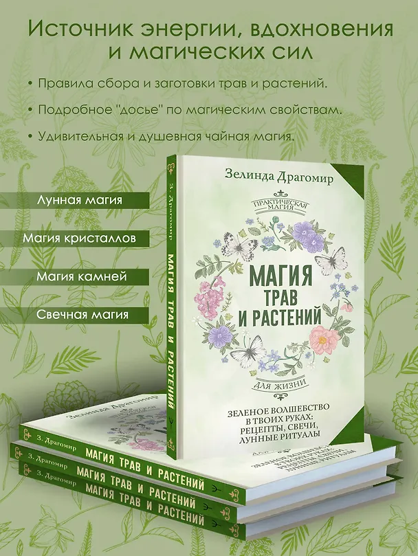 Книга Магия трав и растений. Зеленое волшебство в твоих руках: рецепты, свечи, лунные ритуалы (Зелинда Драгомир) — 6