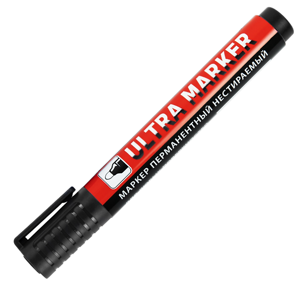 Маркер перманентный «Ultra Marker» чёрный 3,5 мм, Brauberg 2937207 — 1