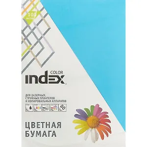 Бумага цветная «Index Color», ярко-синяя, 100 листов, А4