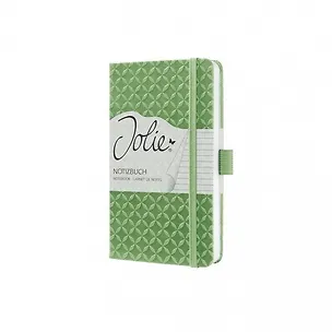 Блокнот для записей А6, 174стр Jolie, твердая обложка, иск. кожа, цвет Зеленый, в линейку 340653
