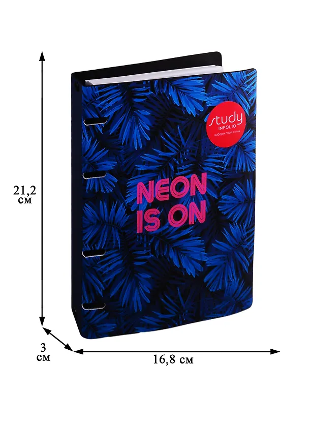 Тетрадь на кольцах «Neon tropics» 120 листов в клетку, А5, сменный блок - Infolio 255152 — 3