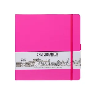 Скетчбук 20*20 80л "Sketchmarker" фуксия яркая, 140г/м2, слоновая кость, тв.обл. 3012413