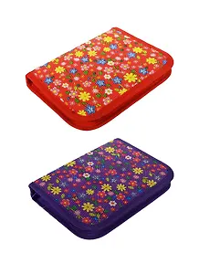 Пенал школьный 1 отделение "Крупные цветы" объемный ПВХ, ассорти