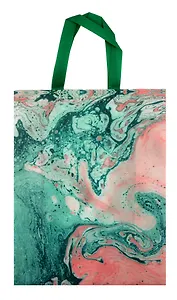 Сумка-шоппер Marble style (мрамор розовый с бирюзовым) (ПВХ) (25х35х12) (12-PhoenixBag-4)