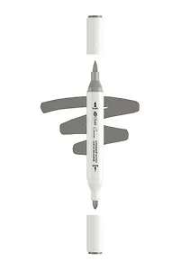 Маркер акриловый "Сонет" серый, двусторонний, перо кисть/пуля