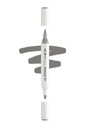Маркер акриловый "Сонет" серый, двусторонний, перо кисть/пуля 3121987