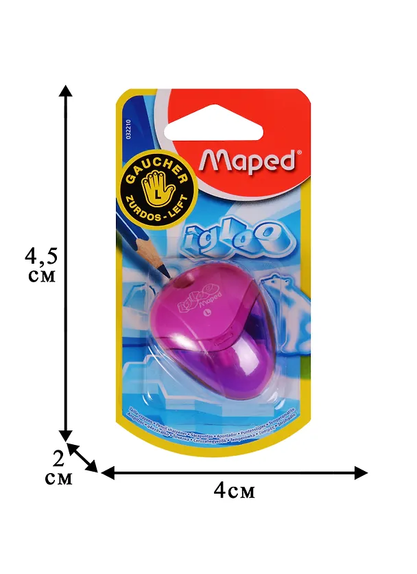 Точилка «I—Gloo», 1 отверстие, пластик, Maped, для левшей, с контейнером 225885 — 4