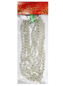 Новогодняя гирлянда Бусы Серебряный маскарад (270см)