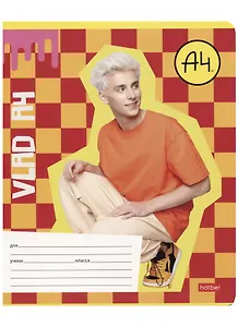 Тетрадь в клетку "Влад А4", 12 листов, в ассортименте