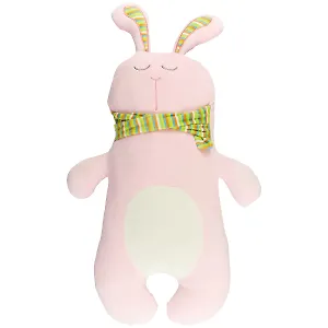 Мягкая игрушка Кролик спящий с шарфом (текстиль) (60см)
