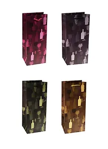 Пакет подарочный бумажный 12.5*34.5*10 "Силуэт", бутылочный., мат. ламинат, Kairui