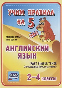 Английский язык. Past Simple Tense (прошедшее простое время). 2-4 классы. Таблица-плакат