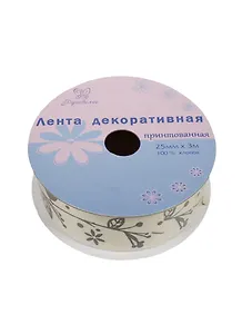 Тесьма с рисунком (PCR-006) (25мм х 3м) (лента декор. принтован.) (Рукоделие) (катушка)