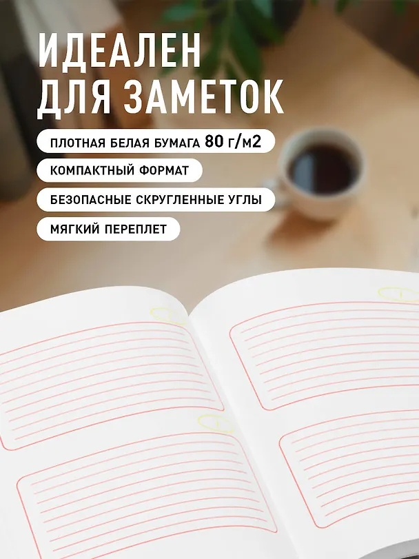 Записная книжка «Твой день, твои записи! Блокнот с корейской практичностью» А6, 48 листов в клетку, Эксмо 3137906 — 4