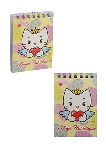 Блокнот А7 40л кл. "Angel Cat Sugar" карт.обл., гребень, блестки, ассорти, БиДжи