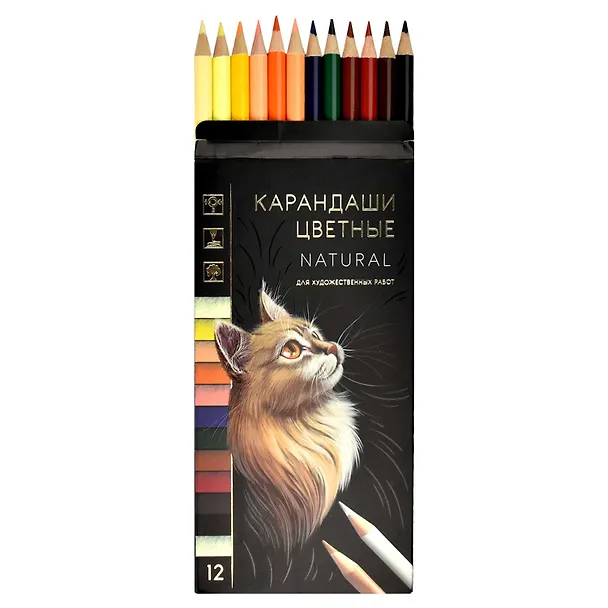 Карандаши цветные Феникс+, "Натурель", 12 цветов 2979550 — 2