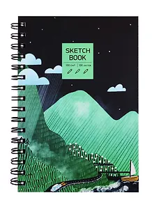 Скетчбук А5 100л "Green world" белый офсет, 100г/м2, евроспираль