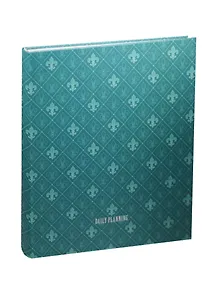 Ежедневник недат. А5- 128л 146*167 мм "Орнамент. Бирюзовый" интегр.обл., мат.лам, Listoff