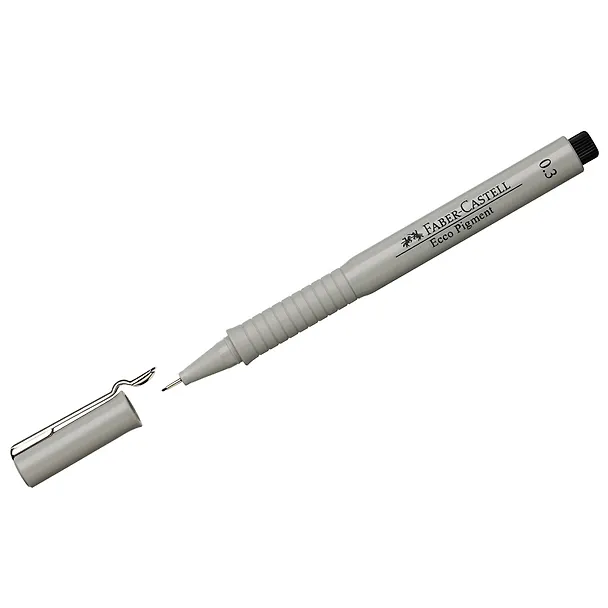 Капиллярная ручка чёрная 0,3 мм, Ecco Pigment, Faber-Castell 214043 — 2