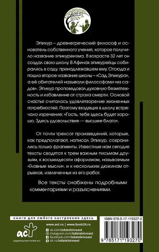 Книга Главные мысли (Эпикур) — 2