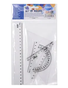 Набор геометрический средний (треуг.2шт.,лин.20,тр-р), Centrum