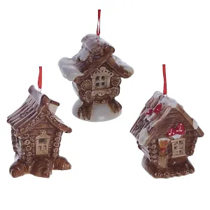 Украшение новогоднее Избушка с подсветкой, 3 варианта (керамика) (7х5х8) (744509)