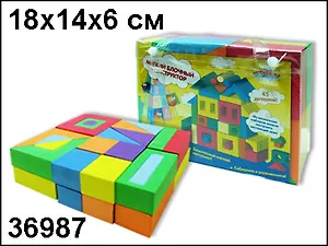 Конструктор блочный (мягк) (36987) (45 дет.) (Пирамида открытий)