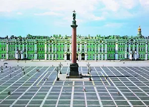 Открытка с видами (СПб) Дворцовая площадь.Зимний дворец и Александр. колон [SPB-021]