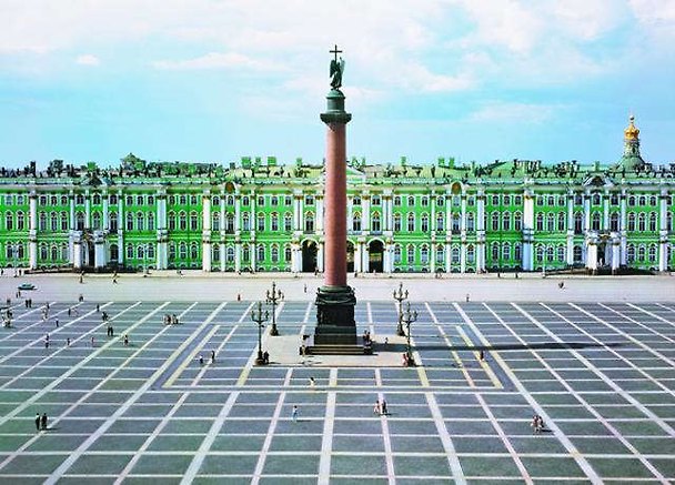 Открытка с видами (СПб) Дворцовая площадь.Зимний дворец и Александр. колон [SPB-021] 332261 — 1