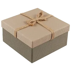 Коробка для подарка «Серый лён», 17 х 17 см