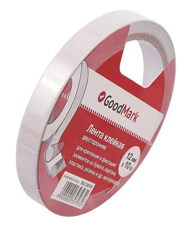 Лента клейкая двусторонняя, 12 мм х 10 м, GoodMark 239793 — 3