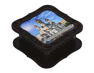 Шкатулка Архангельск квадратная с покрытием оракал Достопримечательности города вид 4 (120 x 120 x 55 (хдф) 3005759