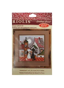 Набор для вышивания крестом Риолис Кошачья любовь (611) (164519) (13х13см) (упаковка)