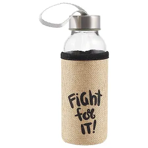 Бутылка в чехле джут Надписи (стекло) (300 мл) (12-07599-M300-T08)