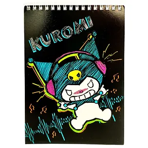 Блокнот А5 60 листов, клетка, "Kuromi" гребень 3047377