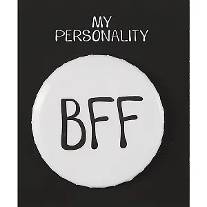 Значок круглый BFF (белый) (металл) (38мм)