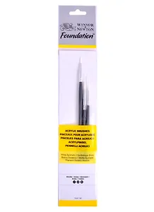Кисти "Foundation Synthetic Brush" синтетика 3шт. круглые №1,3,5, Winsor&Newton